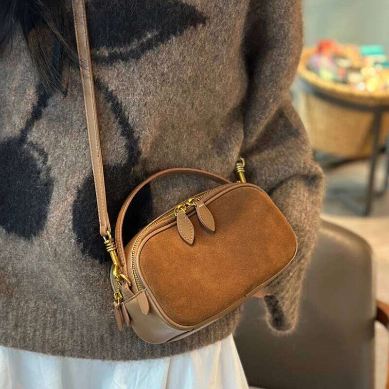 Designer Bags Vintage Suede Crossbody Bags For Women High Quality Cowhide Square Shoulder Bag Classic Retro Casual Designer Handbag Luxury Bag