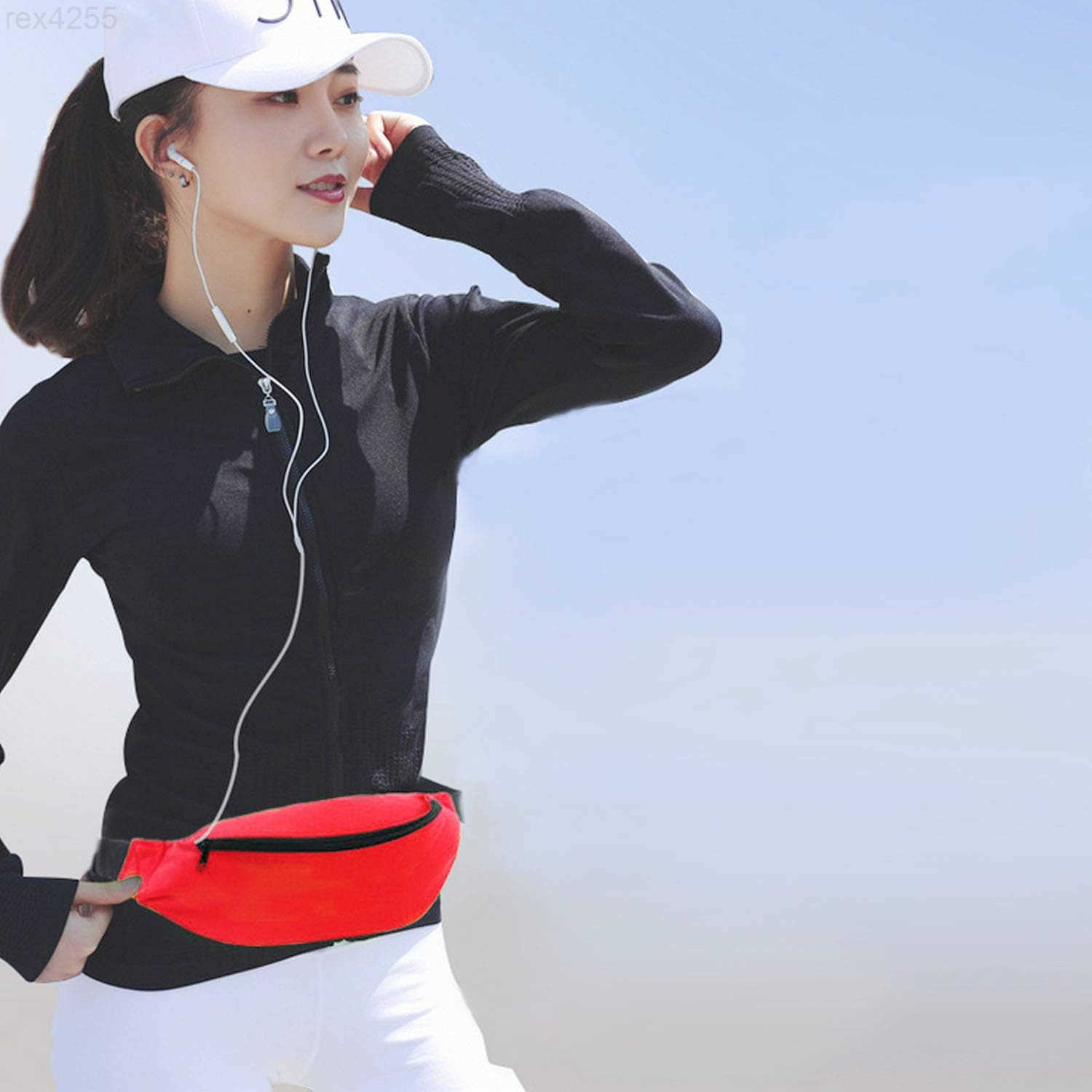 Unisex Fanny Pack for Women Men Fashion Sporty Multipurpose 2Zipper Waist Belt Bag Fanny Pack Waist Bag Adjustable Strap for Sport Hiking Traveling Pa