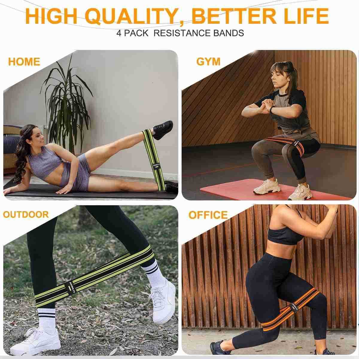 Resistance Bands Exercise Workout Bands for Legs and Butt Fabric 6 Set of Stretch Bands for Women and Men Exercise Loop Bands Yoga Pilates Rehab W2509