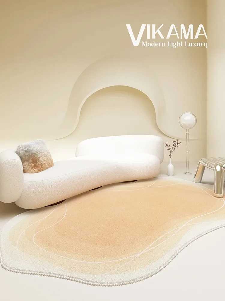 VIKAMA Winter Pink Girls Bedroom bed decoration Fluffy carpet cream small fresh living room sofa irregular soft nonslip rug C912 H260226