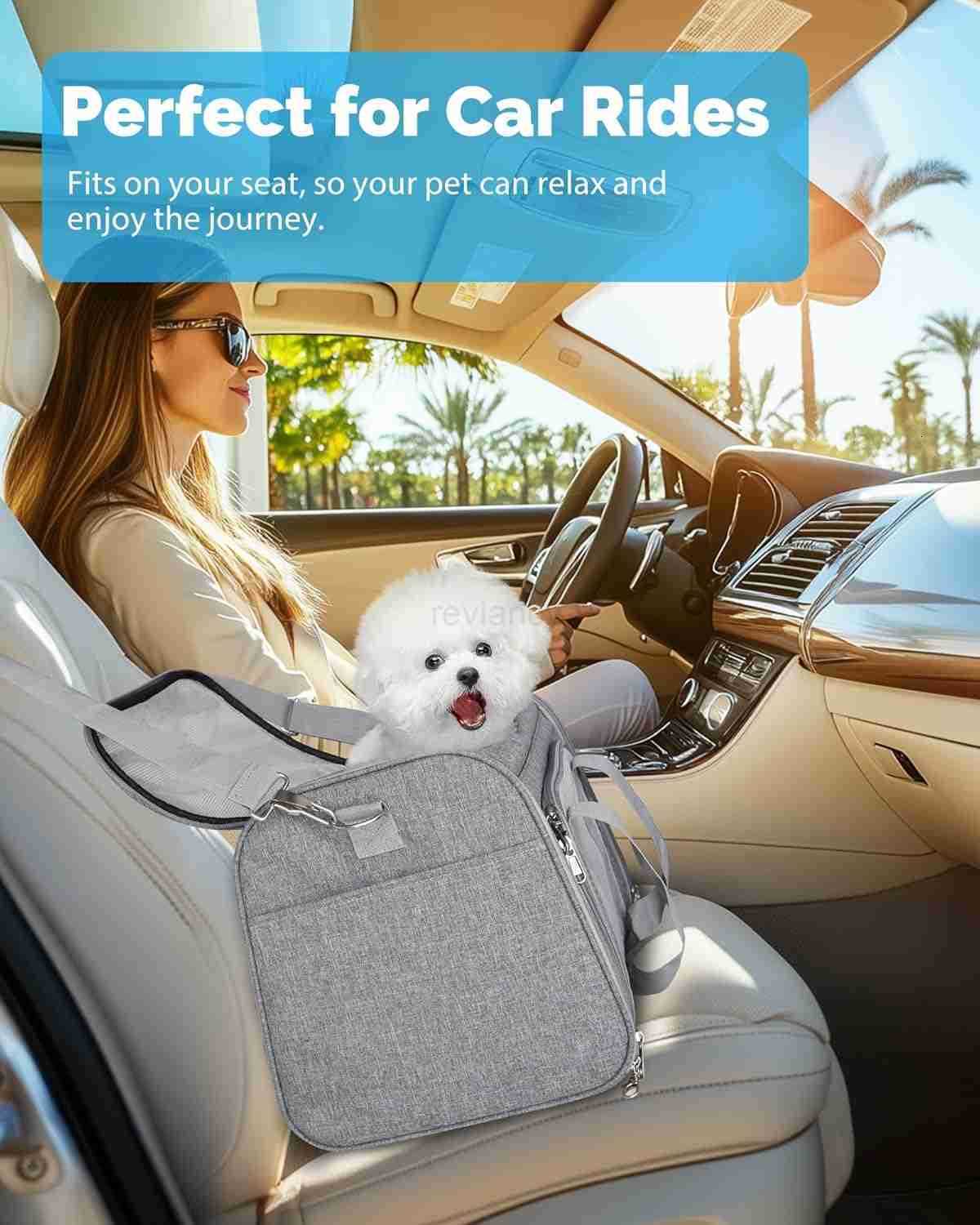 Approved Cat Carrier Soft Sided Pet Travel Bag for Cats and Small Dogs Under 16 lbs TSA Approved Pet Carrier in Cabin GrayW250912