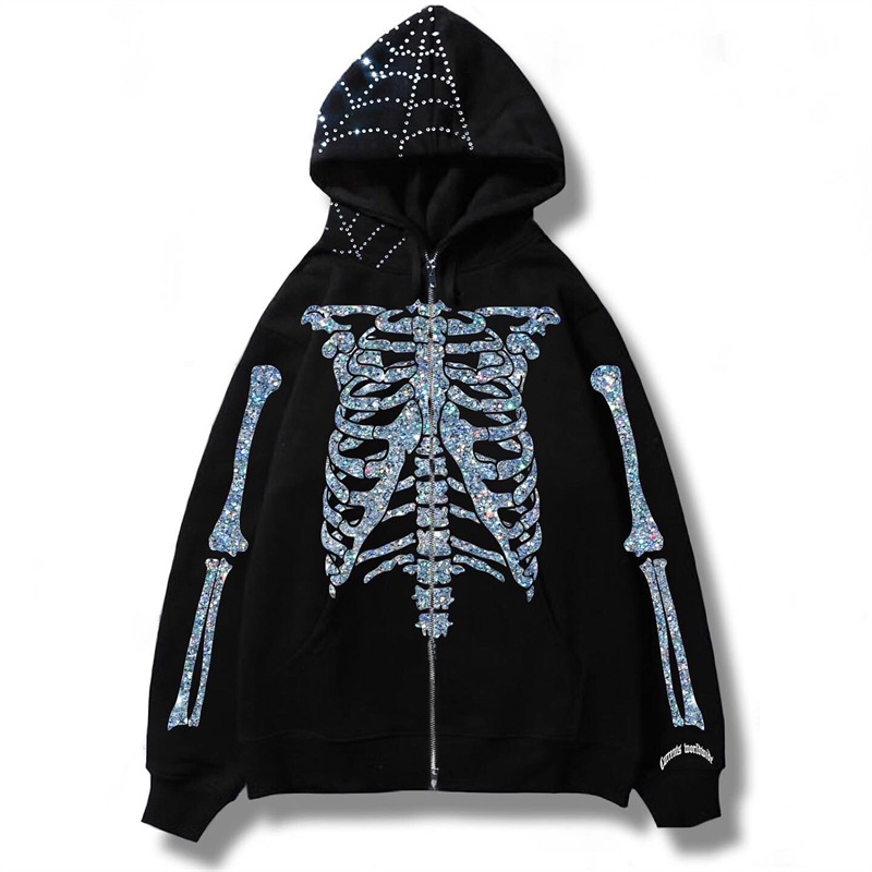Designer free shipping Mens spider Hoodies Classic fashion trend zipper hoodie casual mens and womens hooded sweatshirt printed hooded jacket men