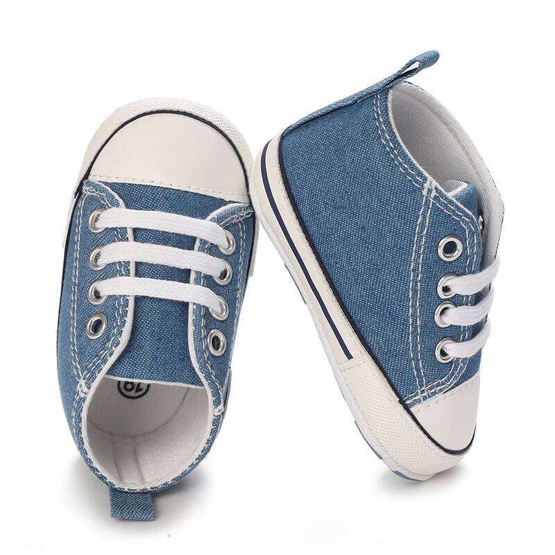 Canvas Classic Sports Newborn Boys and Girls Printed Star First Walkers Infant Anti slip Baby Shoes