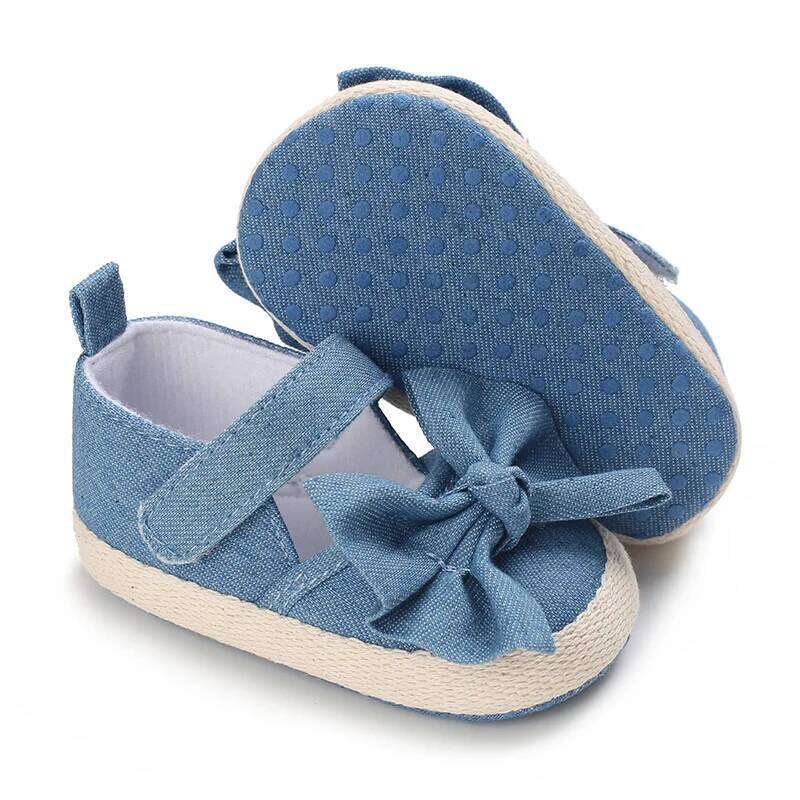 0-18 months cute baby summer small fresh blue bow princess sandals soft and comfortable soles slip walking shoes
