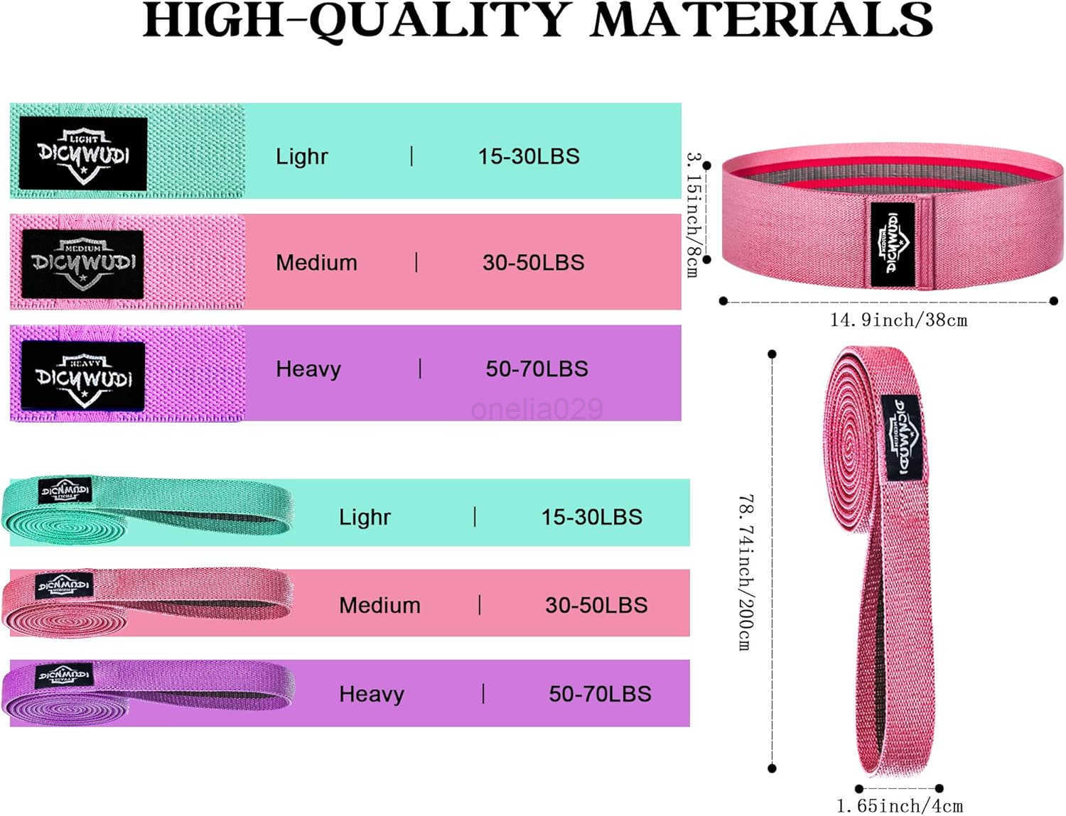 Fabric Resistance Bands for Working Out 6Pack NonSlip Exercise Bands for Women and Men Fabric Booty Bands for Home Fitness Pilates Stretching W250912