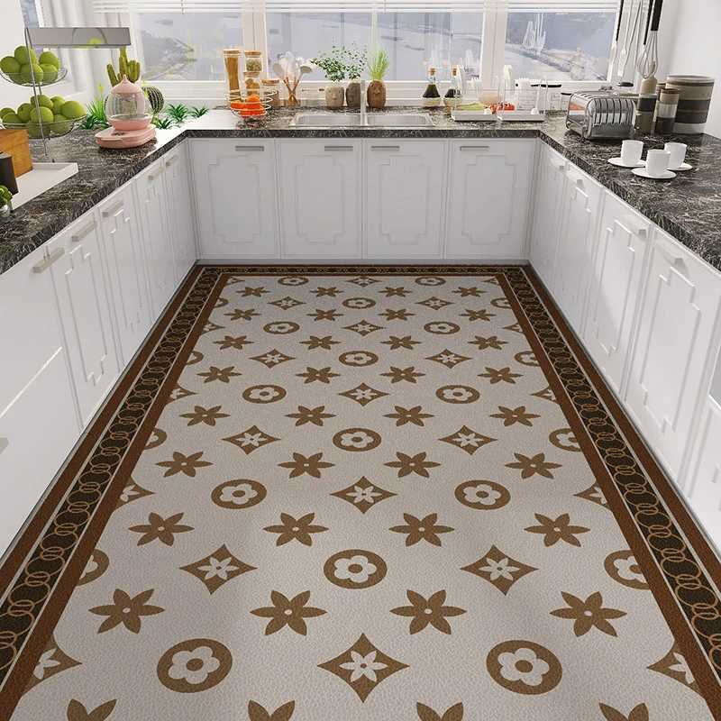 Home Kitchen Antioil Antislip Carpet PVC Leather Entrance Rugs Large Area Balcony Carpets Modern Living Room Decoration Rug C250912