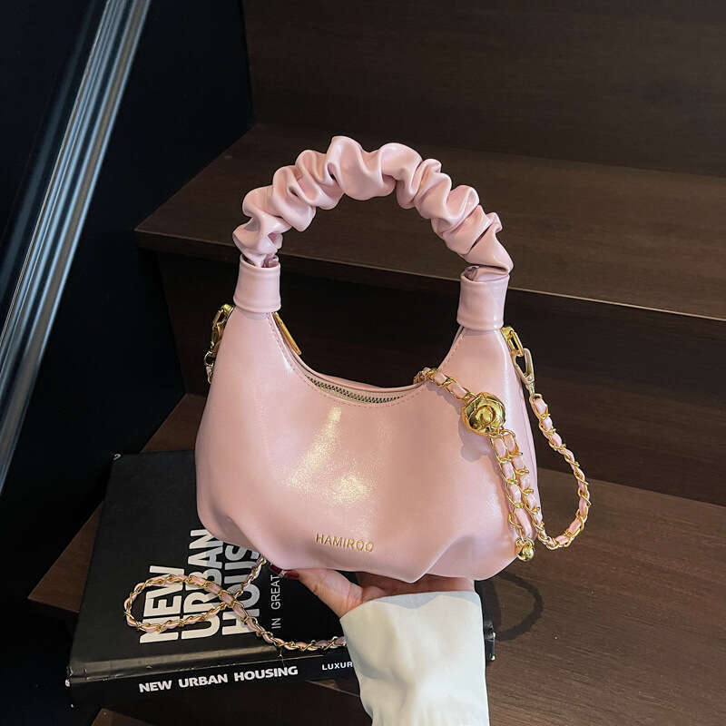 2025 New Designer Bag Fashion Chain Shoulder Crossbody Bags for Women Pleated Handbag Dumpling Bag Solid Color