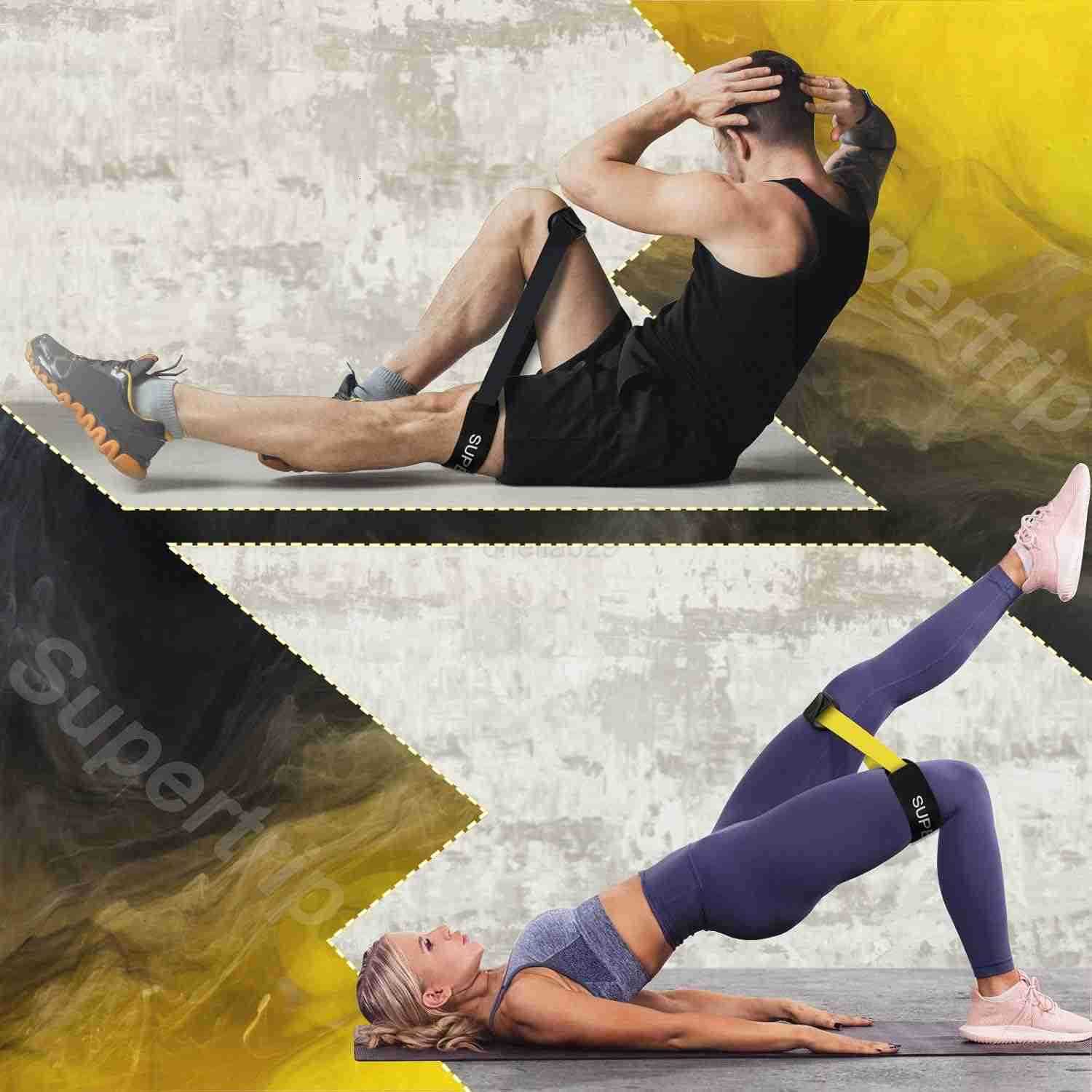 Resistance Loop Bands with Protective Sleeves Booty Bands for Women Men 2 Pack Latex Resistance Bands and 1 Pair NonSlip Functional Sleeves Nylon Webb