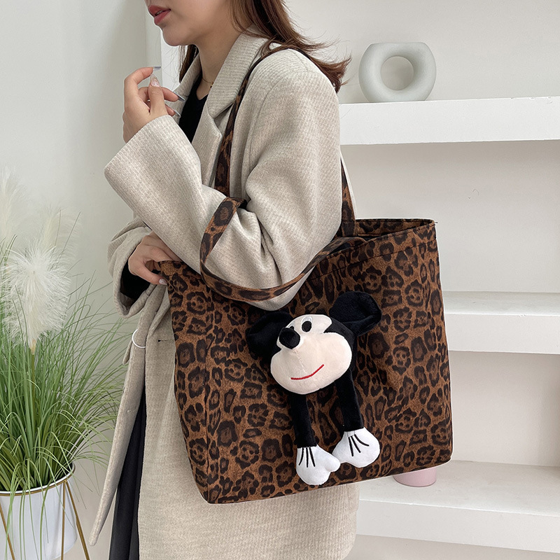 Commuting Casual Commuting Large Capacity Luxury Bag Bag Women New Free Shipping Autumn Winter Canvas Leopard Designer Bag Print Large Capacity Tote B