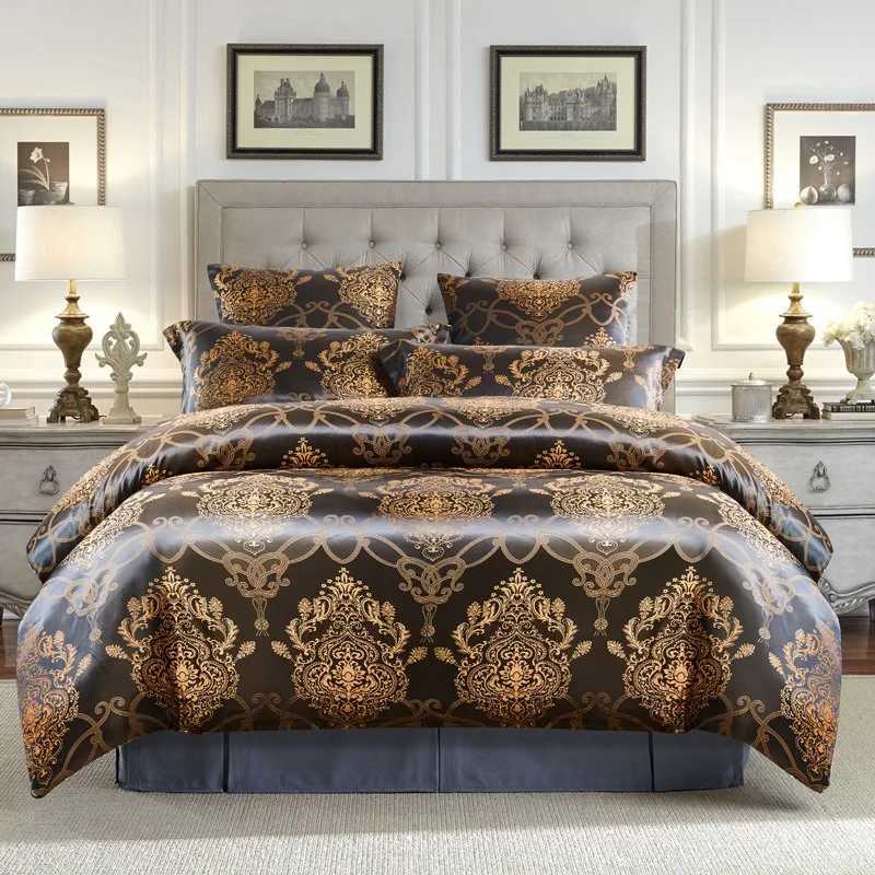Duvet Cover Set with Pillow Case Silk Glossy Double Bedding Set Quilt Cover QueenKing Couple or Single Bed Comforter Sets C250912