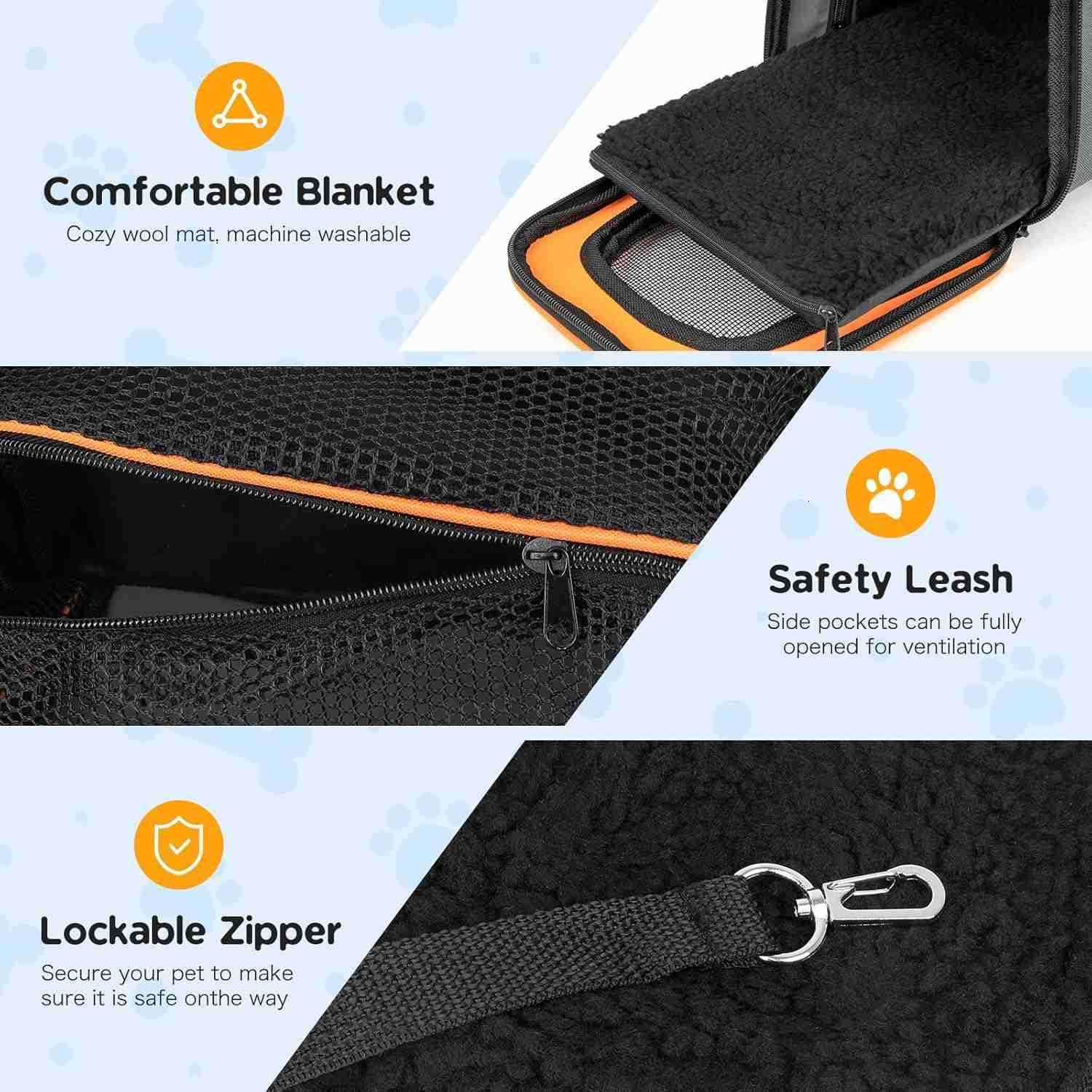 Pet Carrier Airline Approved Soft Sided Collapsible Portable Pet Travel Carrier Foldable Waterproof Cat Carrier with Removable Pad for Small Cats and 