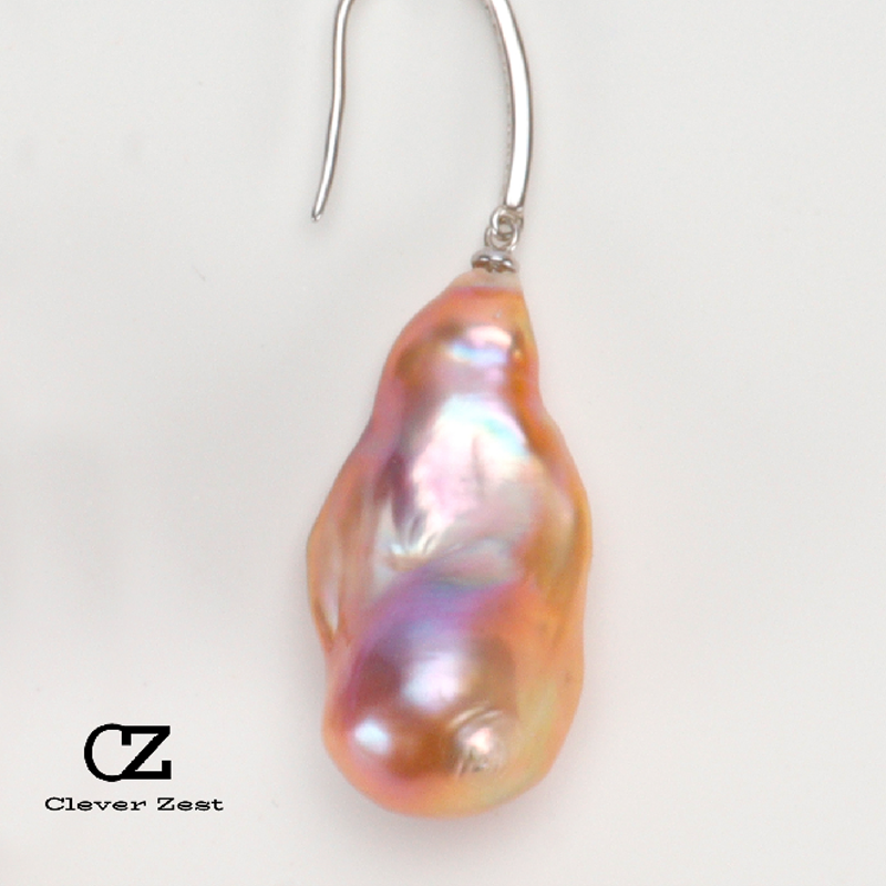 Natural Freshwater Baroque Pearl Earrings Sterling Silver Freshwater Pearl Hook Earrings Fashionable, Versatile, Trendy Anniversary Gift, Bestie Gift