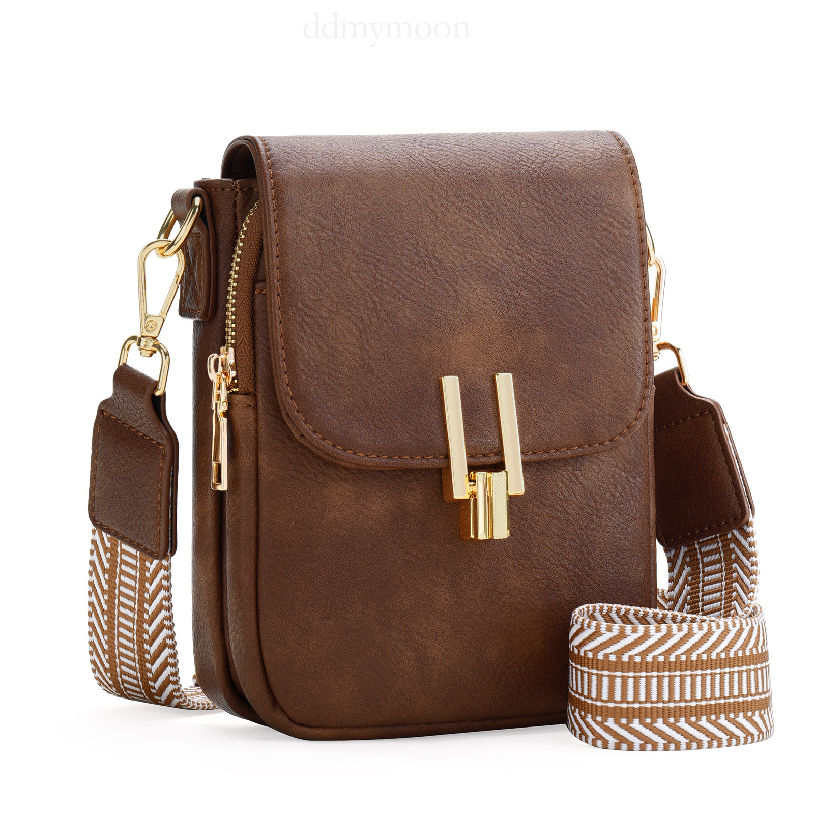 2025 New Crossbody Phone Wide Strap Single Shoulder PU Soft Leather Double Layer Women's Bag ddmymoon