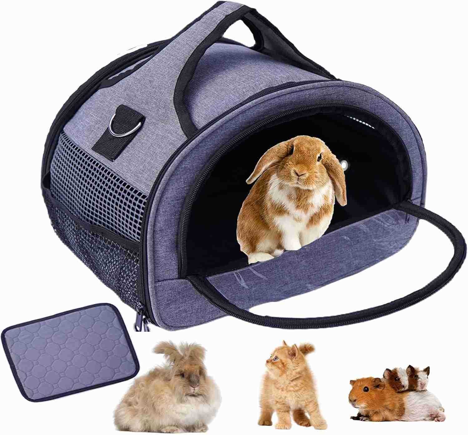 Pig Carrier Small Pet Carriers for Rabbit Hamster Bird Bunny Bearded Dragon Kitty and Etc Animal Bag with Stable Handle and Waterproof Pad Easy Travel