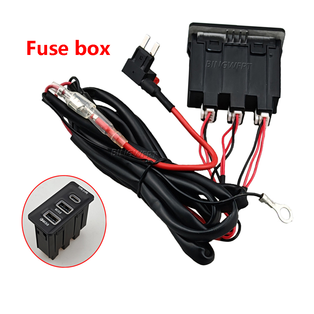 1 Pc Car USB charger 2QC3.0 and C-type PD mobile charging adapter socket button, suitable for Volkswagen Golf 7