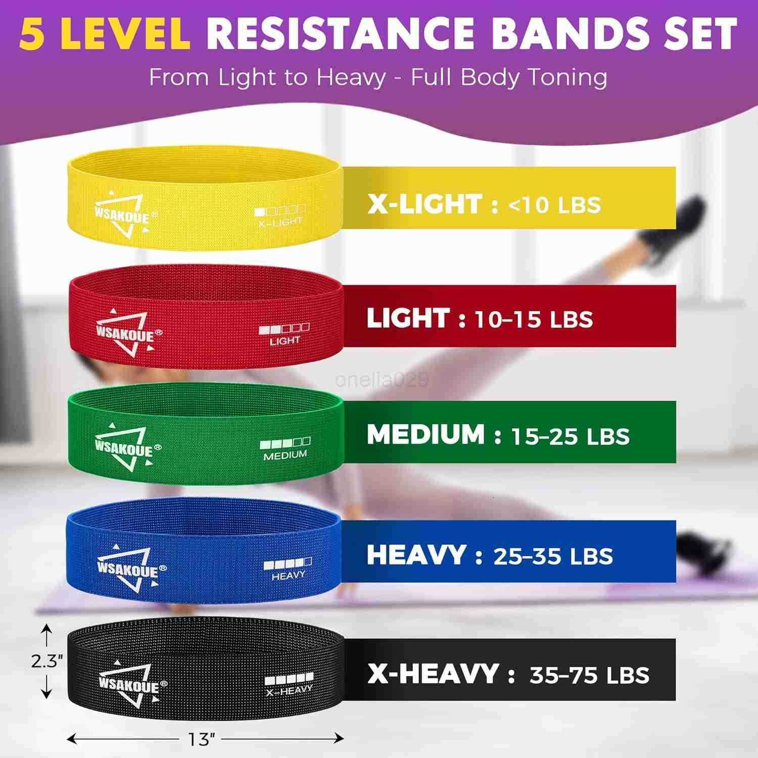 Fabric Resistance Bands for Working Out 5 Booty Bands for Women Men Exercise Workout Bands for Legs HIPS Glutes Ideal for Home Fitness Yoga Pilates Re