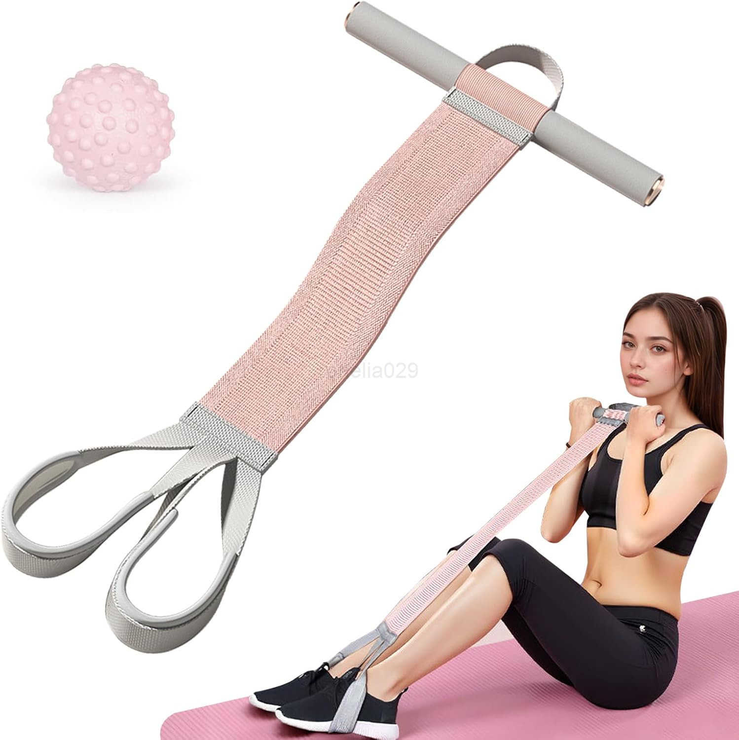 Resistance Band with Handles Resistance Bands for Women NonSlip Elastic Bands for Strength Muscle Training Stretch Band Workout Equipment for Leg Arm 