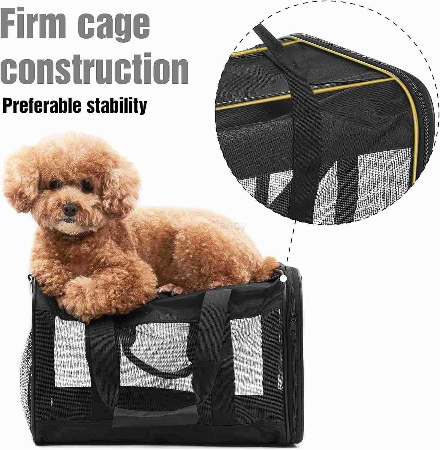 ScratchMe Pet Travel Carrier Soft Sided Portable Bag for Cats Small Dogs Kittens or Puppies Collapsible Durable Airline Approved Carry Your Pet with Y