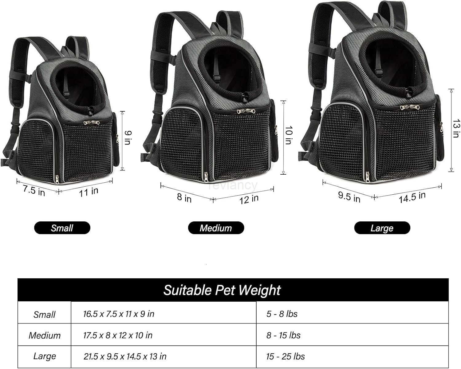Pet Front Carrier Dog Backpack Adjustable Pet Front Cat Dog Carrier Backpack Travel Bag EasyFit for Traveling Hiking Camping for Small Medium Large Do