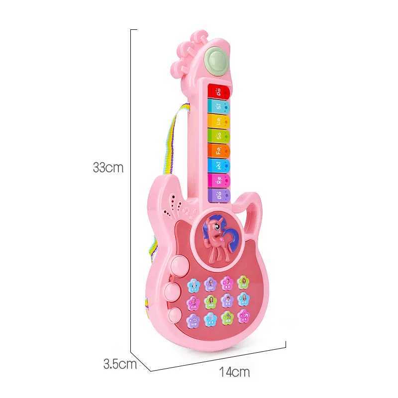 New Threemode Childrens Electric Guitar Button Cartoon Toy Piano Childrens Early Education Educational Toy Musical Instrument Y250912