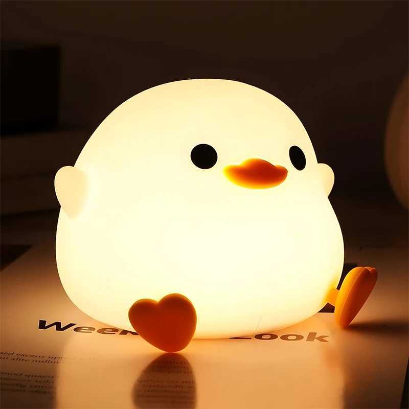 DoDo Duck Night Light Cute Duck Lamp Rechargeable Dimmable Nightlight Silicone LED Bedside Lamp Nursery TouchSensitive C251122