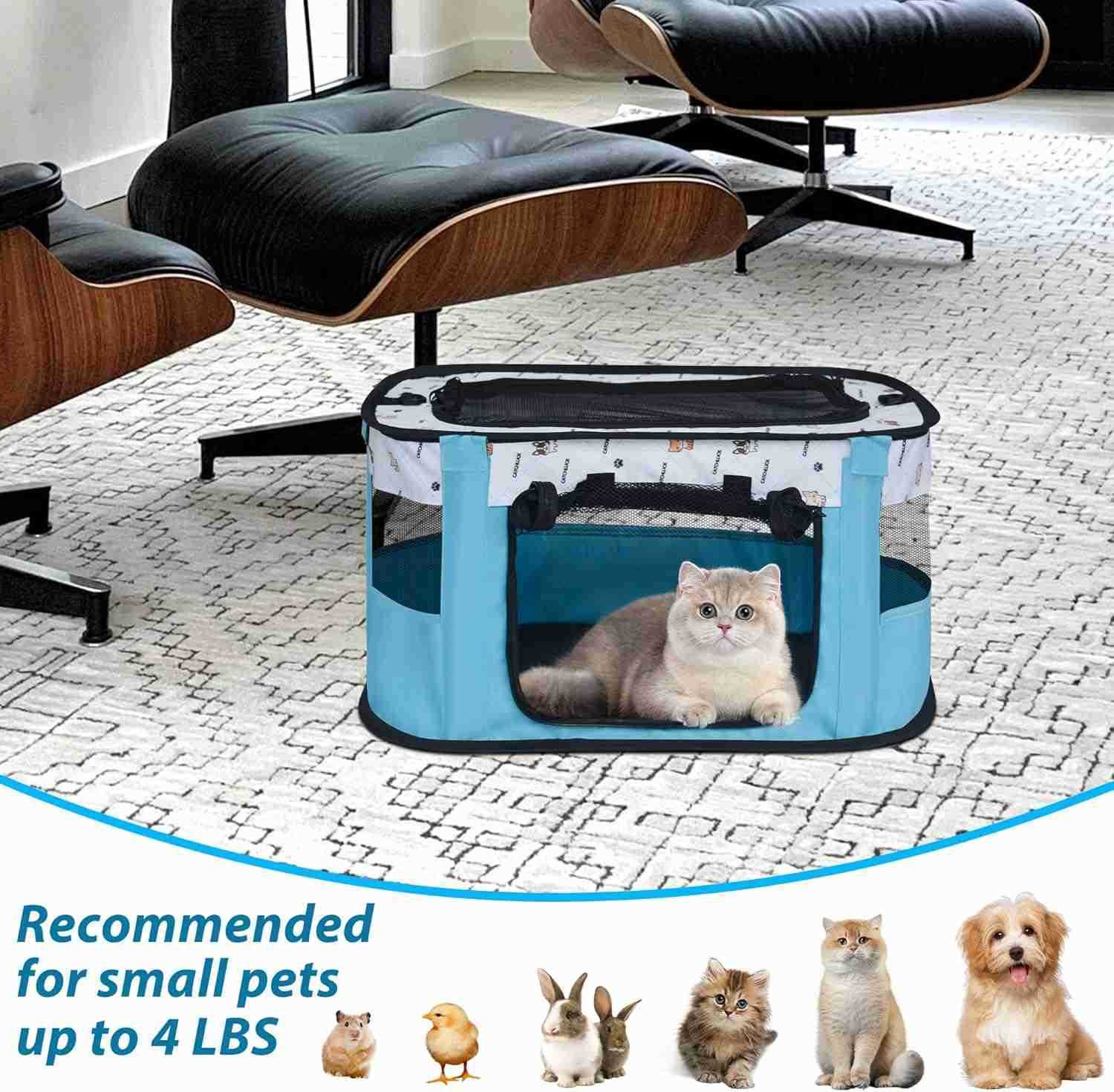 Cat Carrying Case Pet Dog Carrier SoftSided Bag Carrier Cat Bag Airline Approved Collapsible Travel Puppy Carrier BlueW250912