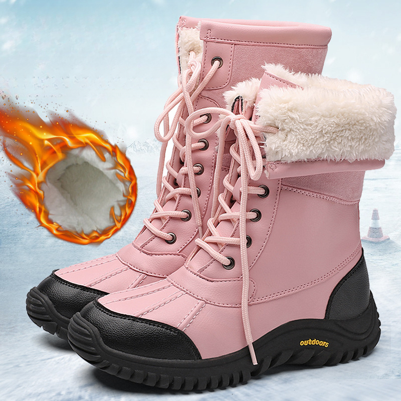 Designer boots New Martin Women Fleece Lined Warm Outdoor Snow Boots for Waterproof Non Slip High Tube Cotton Shoes