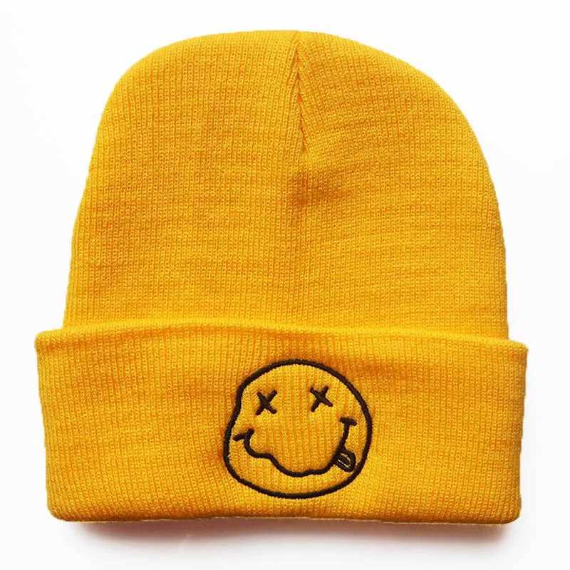 Smiling broidered Knitted Hat Cycling Mens and Wens Warm Knitted Hat Sports Cold Hat G250910