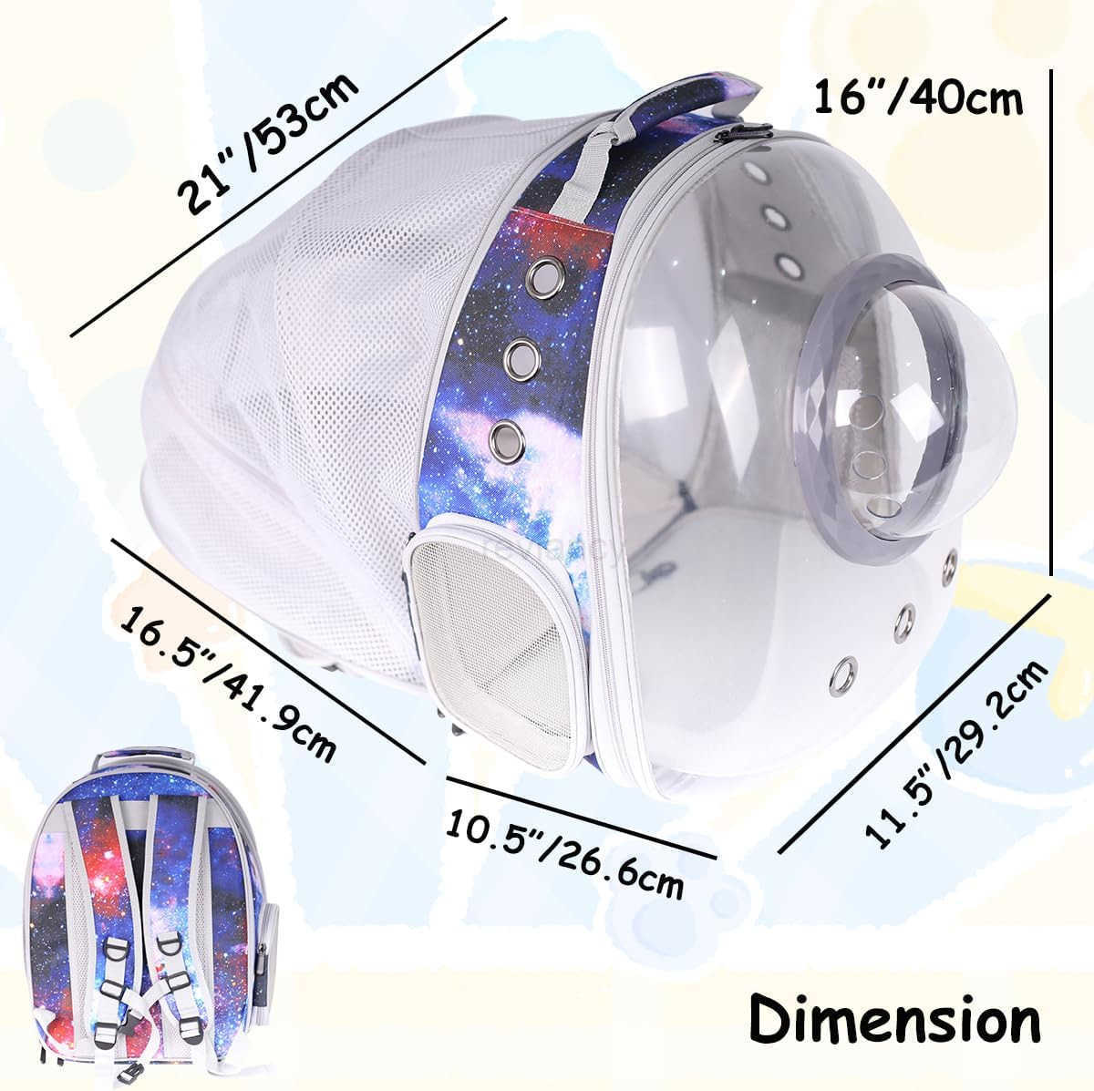 Backpack for CATs and Small Dogs Fully Breathable Vented Backpack for Kitten Bunny Airline Approved Travel Hiking Camping CAT Book Bag Blue Ventilatio