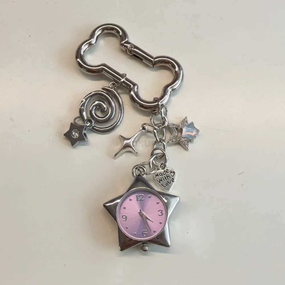 Star pocket Adjustable watch clock keychain Zinc alloy japanese trinkets bag charms Design Creative necklace Pendant ac M250912
