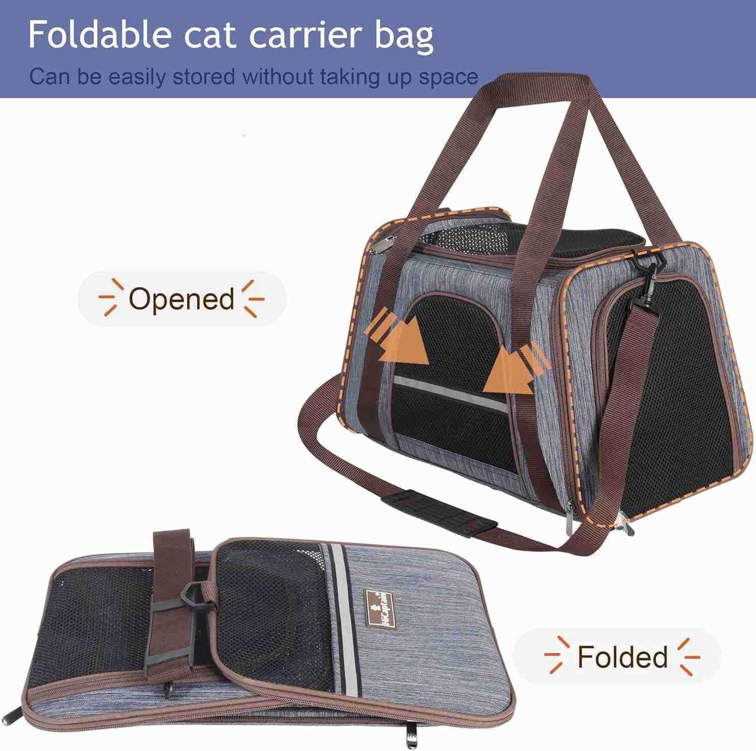 Soft Cat Carrier with Top Mesh Window Pet Carrier Breathable for Medium Cats and Small Dogs Puppies up to 15 lb BlueW250912