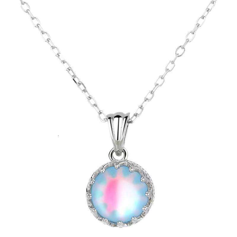 Crown Moonstone Necklace for Women Collarbone Chain Niche Design Sense Light Pendant Simple Fashion Jewelry
