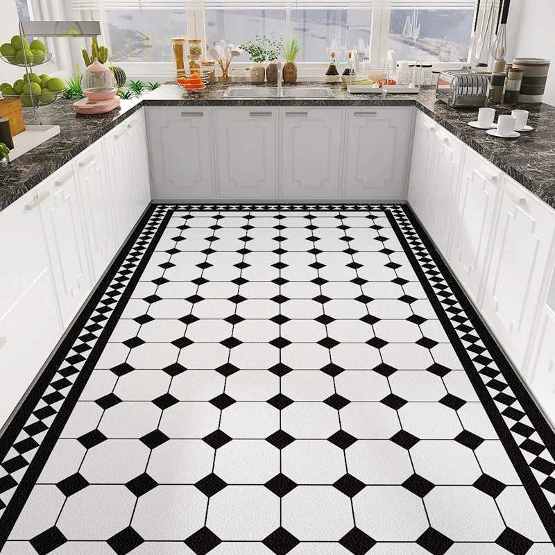 Home Kitchen Antioil Antislip Carpet PVC Leather Entrance Rugs Large Area Balcony Carpets Modern Living Room Decoration Rug C250912