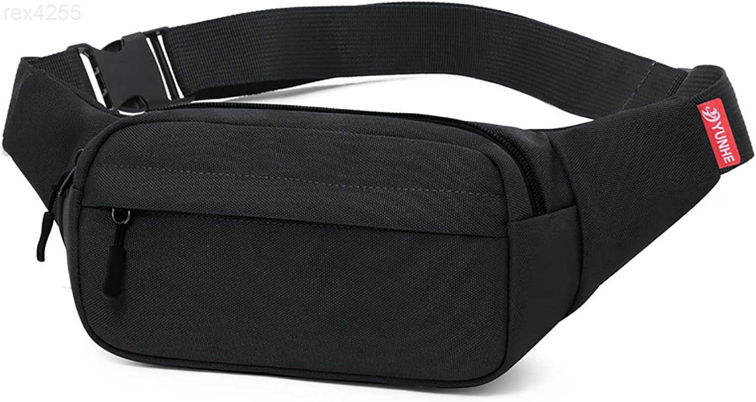 Small Hip Pack for Men Women Crossbody Belt Fanny Pack Sports Hiking Waist Bag Fits All Phones with 3Zipper Pockets Hip Bum Bag for Casual Workout Out