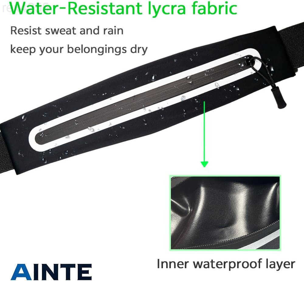 Slim Running Belt Fanny Pack for Women MenRunning phone holderRunning Waist Pouch bag for Workout JoggingMoney beltRunner Gear AccessoriesBlackW250912