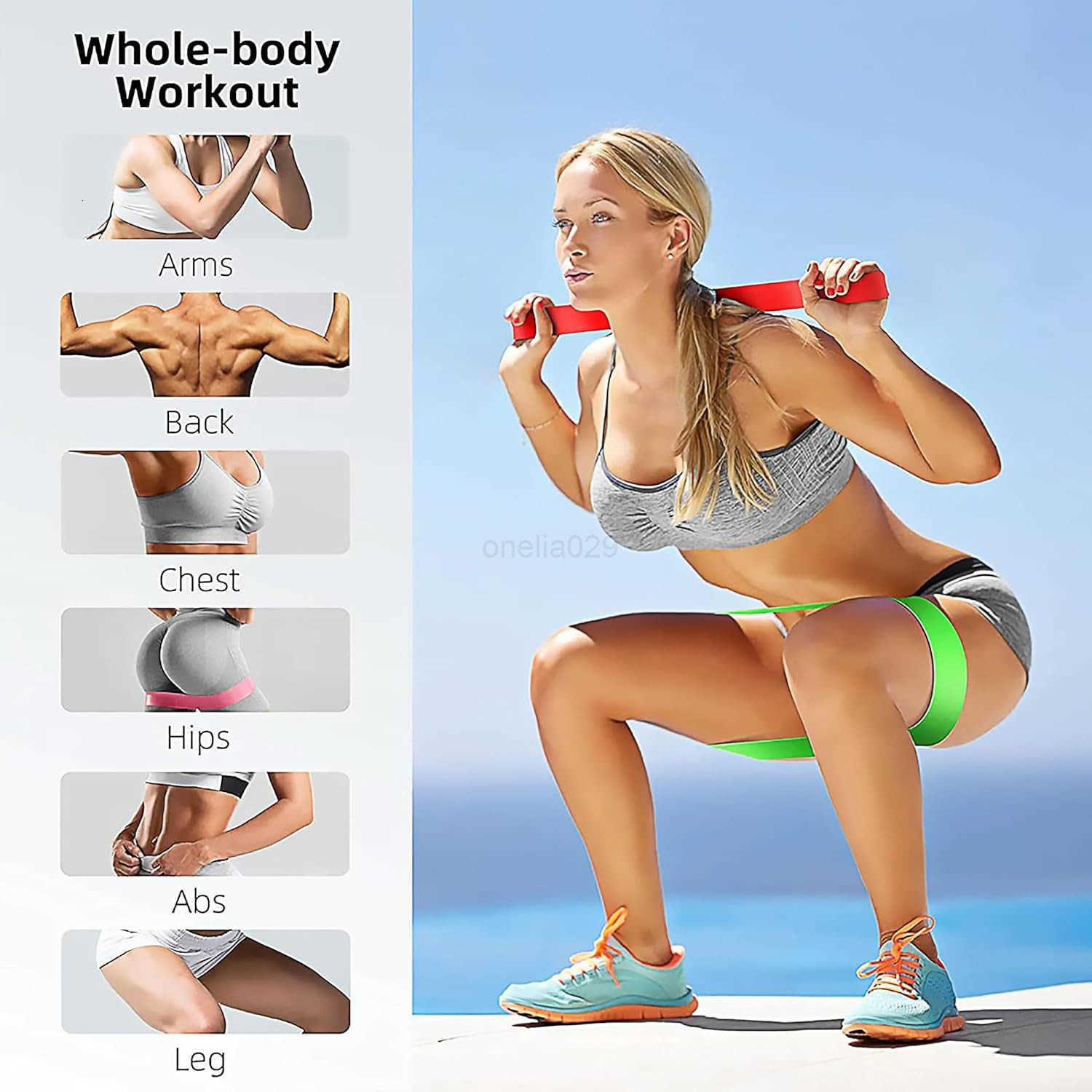 Resistance Bands Set of 5 Exercise Loop Bands for Men Women Fitness Yoga Stretching Physical Therapy with Carry Bag W250912