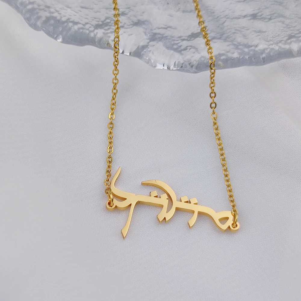 Customized Arabic Name Necklace Stainl Steel Nameplate Pendant Ethnic Necklace for Women Jewelry Personalized GiftXJ250912
