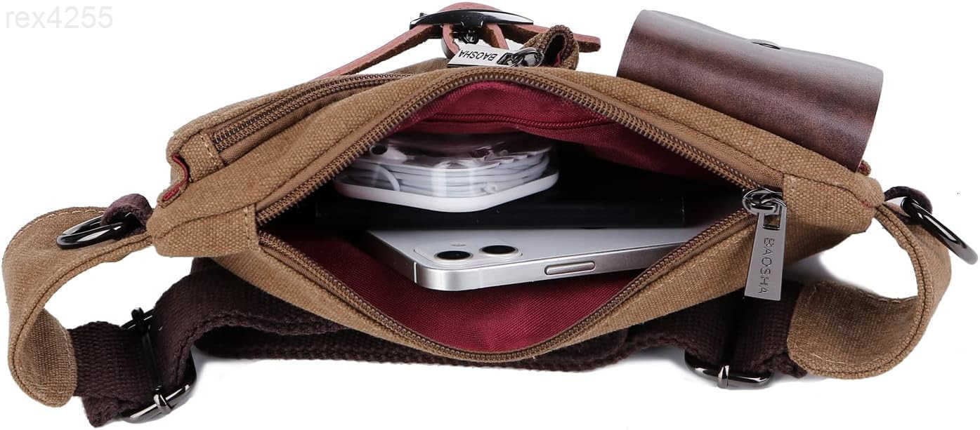 Vintage Mens Waist Bag Sports Waist Pack Bum Bag Security Money Waist Day Pack Pouch Hip Belt Bag Bumbag CoffeeW250912