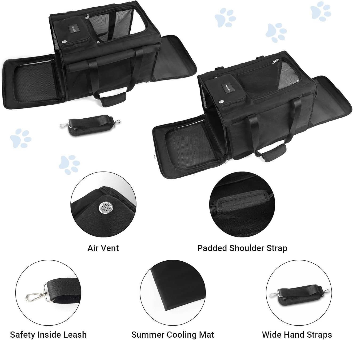 Pet Carrier for Large Cats Soft Cat Carrier for Medium Big Cats and Puppies up to 20lbs Washable Dog Carrier 18 L x 118 W x 118 H for Traveling Home a