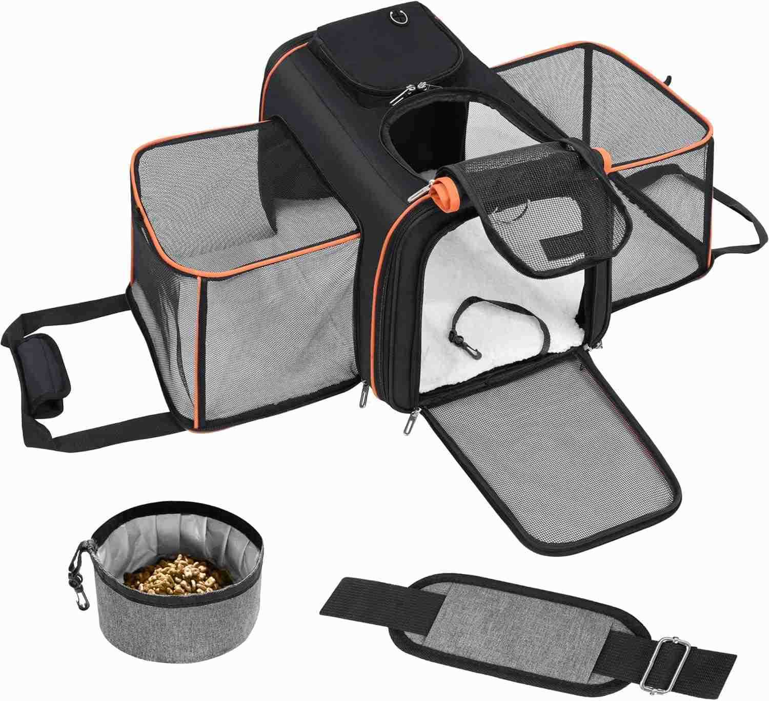 Cat CarrierPortable Pet Carrier Bag for Cats and Small DogsFoldable SoftSided and ScratchProof mesh Cat Bag Pet CarriersAirline Approved Pet CarrierPe