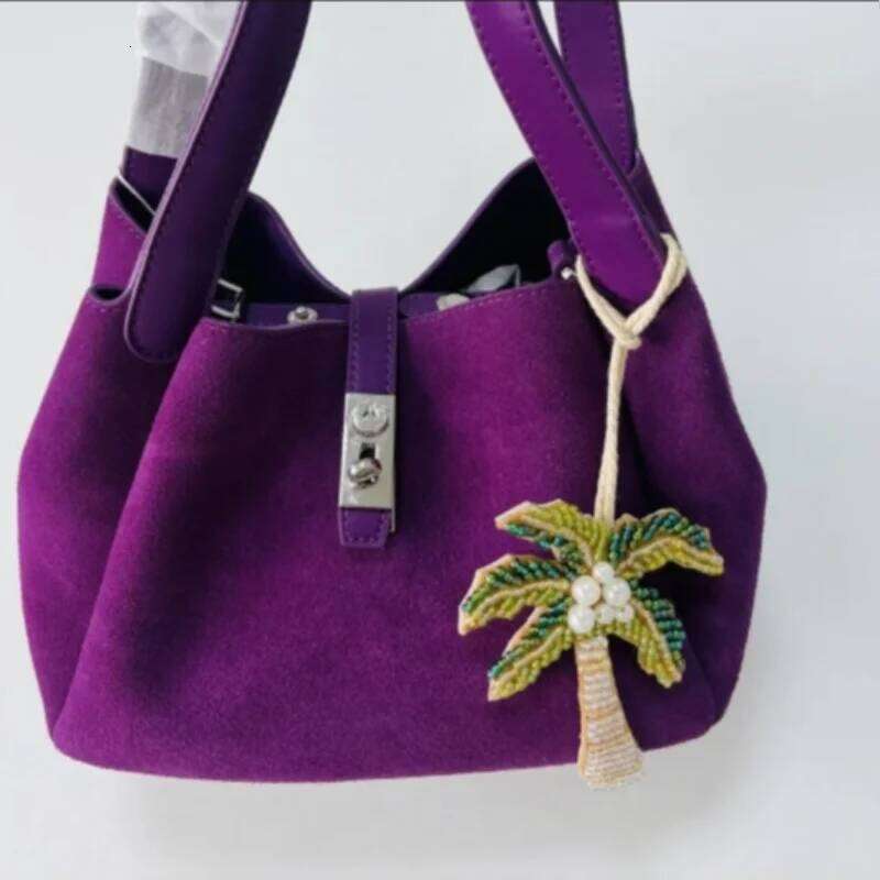 Frosted Cowhide Handbag For Women Brand High-end Basket Niche Sier Button Commuter Versatile Women's Messenger Bag