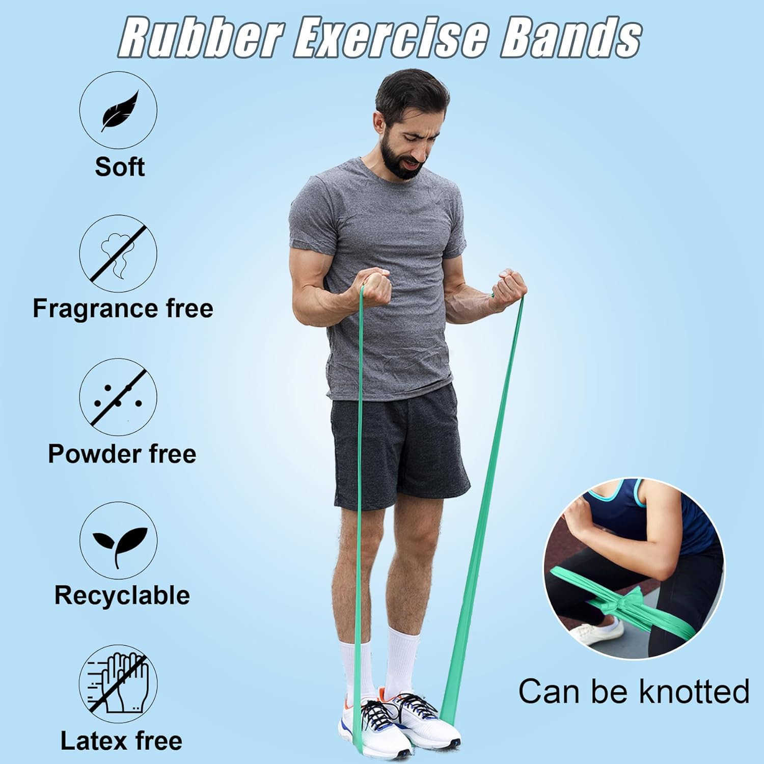 Resistance Bands Set LatexFree Exercise Bands for Working Out Professional Physical Therapy Bands Elastic Bands for Stretching Suitable for Rehab Yoga