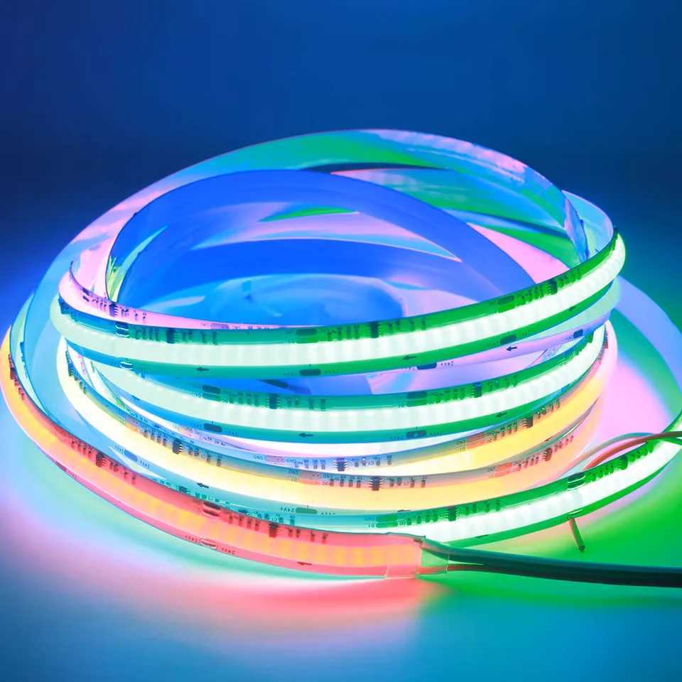 RGBIC COB LED Strip Light WS2811 WS2812 DC24V 12V Pixel Addressable 432 576 720LEDsm Full Dream Color 10mm Rainbow Light Tape C250912