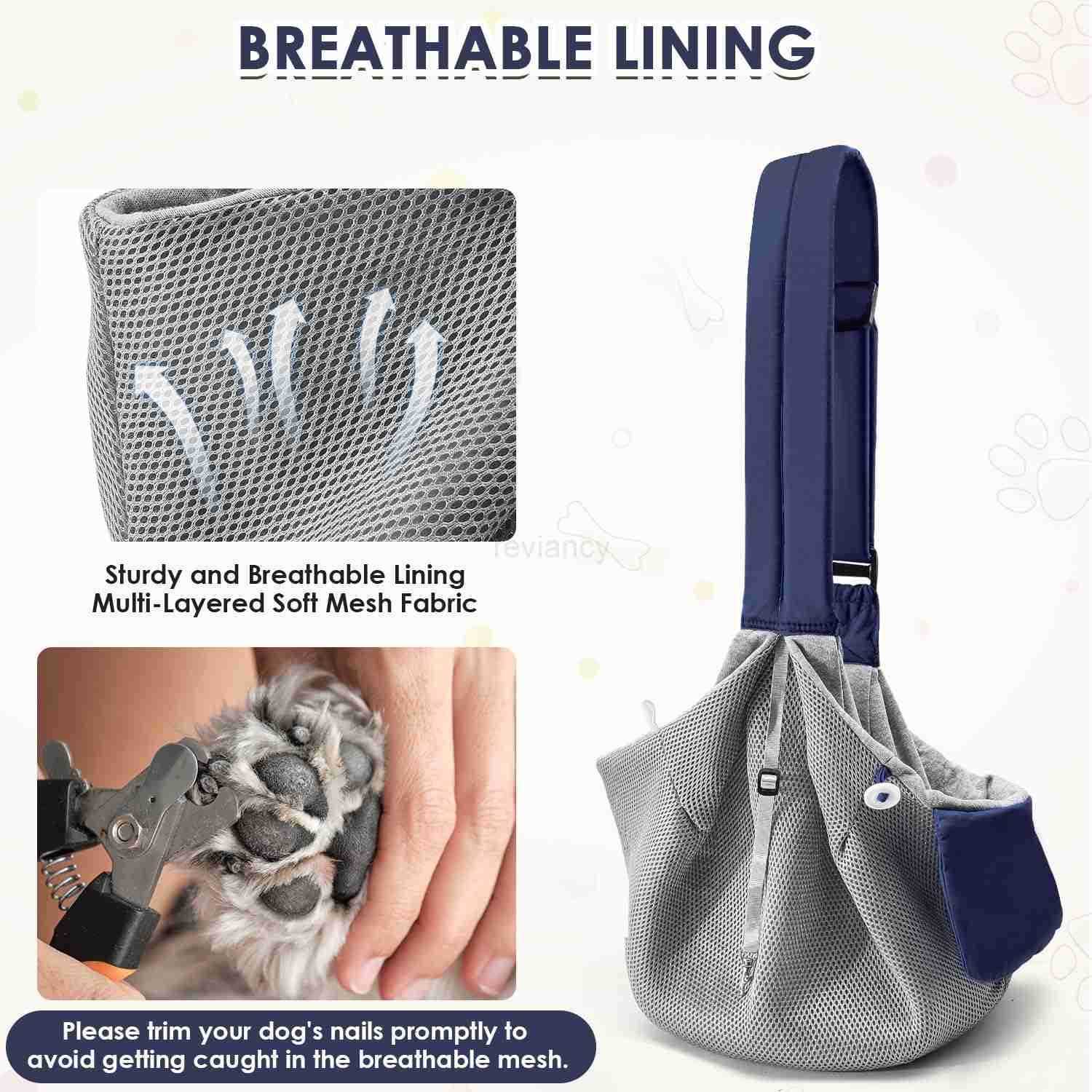 Dog Carrier Sling Puppy Carrier with Window and Storage Pocket Fits up to 12lbs Dog Sling with Thick Adjustable Shoulder Strap and Safety Leash Pet Ca