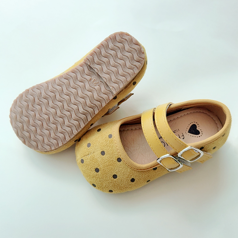Korean-Style Girls' Polka Dot Mary Jane Shoes with Soft Soles - Children's Princess Shoes D130