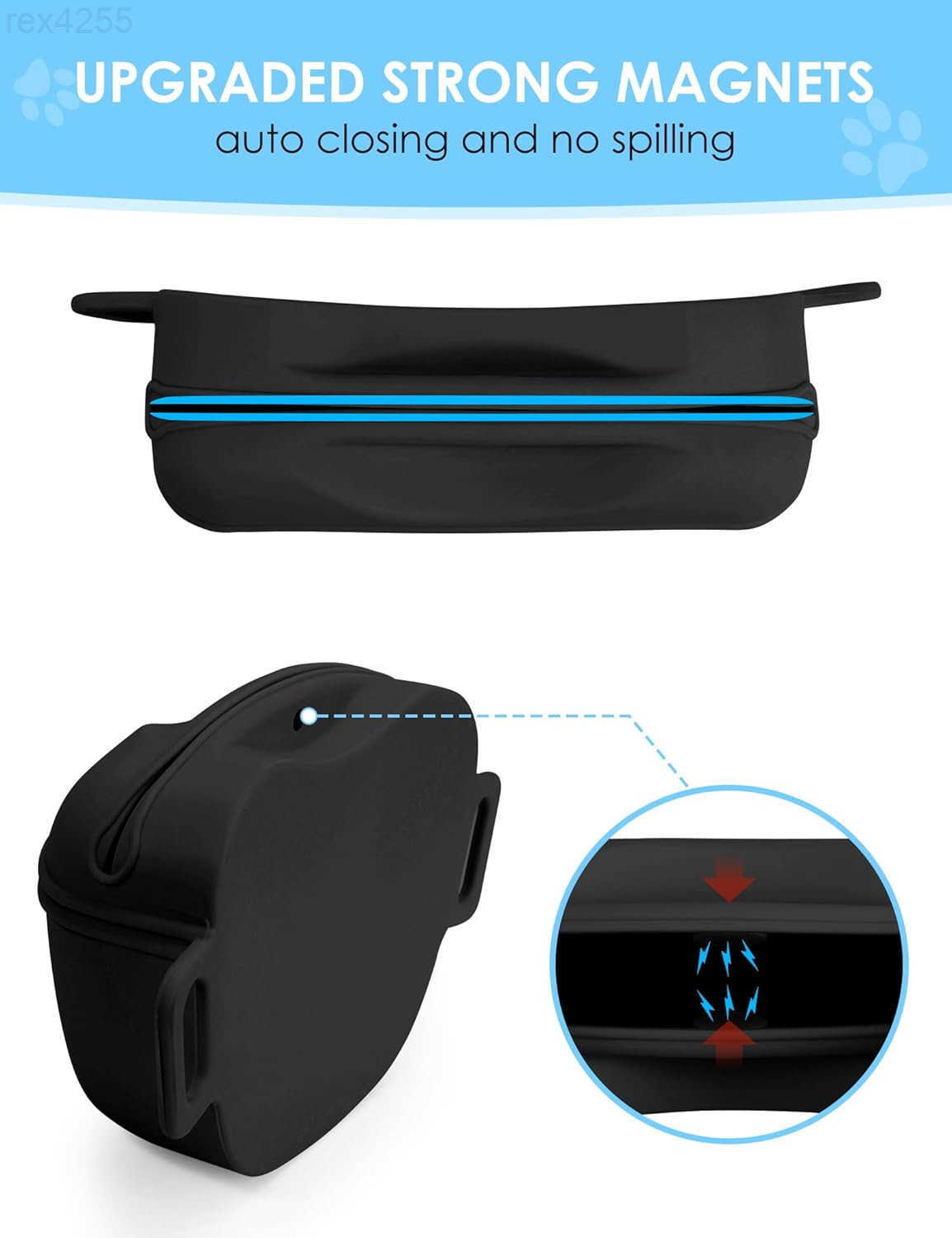 Pouch with Training Clicker Upgrade Stronger Magnetic Closure to Avoid Spilling 167 Cup Silicone Treat Bag Fanny Pack with Waist Belt for Pet Training