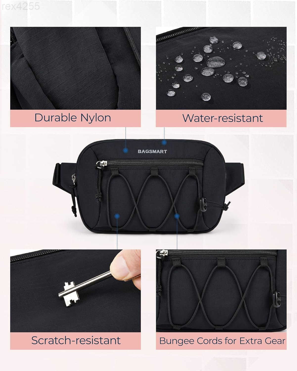 Fanny Packs for Women Small Belt Bag with Adjustable Strap Waist Pack for Running Workout Traveling Hiking BlackW250912