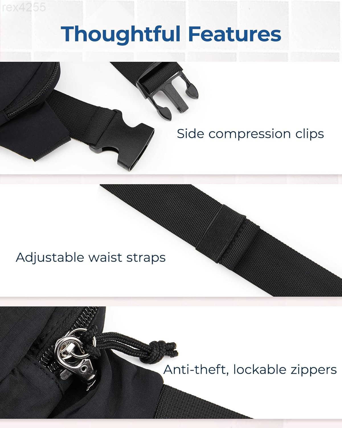 Fanny Packs for Women Small Belt Bag with Adjustable Strap Waist Pack for Running Workout Traveling Hiking BlackW250912