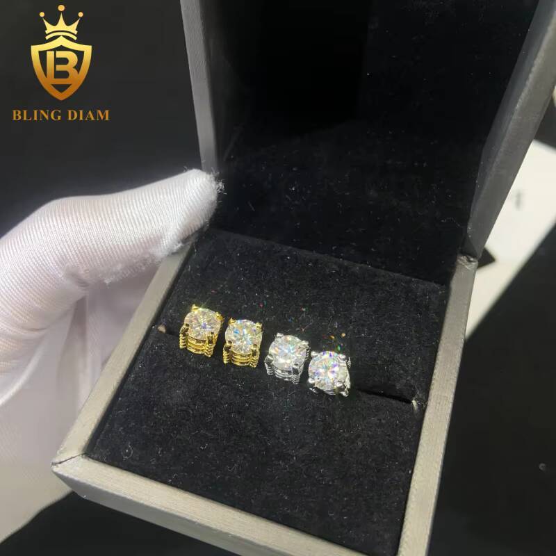 Fashion Hip Hop Earring 65mm VVS1 Iced Out Moissanite Diamond Earrings 925 Sterling Silver Earrings with GRA Certification