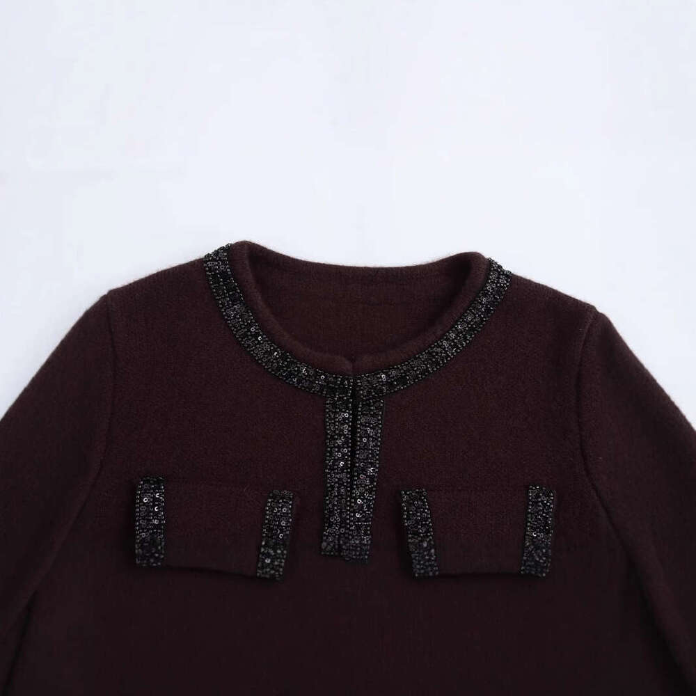 DHEssentials Single Small Fragrance Style Wool Blend Beaded Knitted Cardigan Jacket 4192114